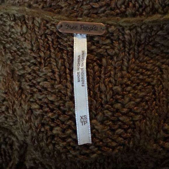 Free People Brown Chevron Sweater Knit Tank Top size XS - Picture 13 of 16